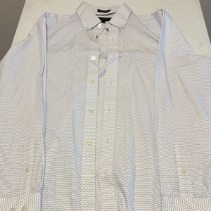 Banana Republic White and Black Patterned Dress Shirt
